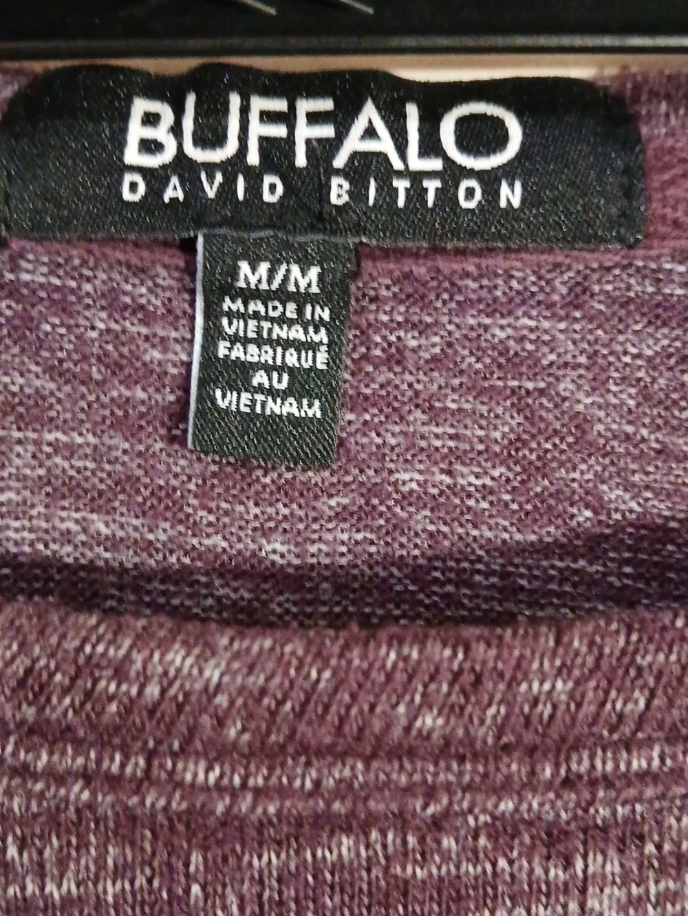 Buffalo David Bitton Heathered Purple Long Sleeve Top